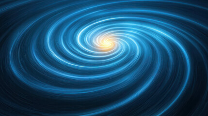 Wall Mural - swirling blue galaxy with bright center, cosmic vibrations, ethereal space formation
