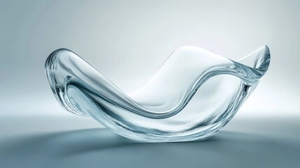 Abstract, flowing glass bowl