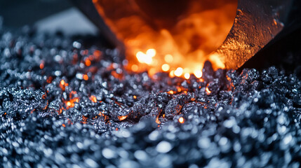 Aufkleber - Bright palladium metal close-up in molten state Generative AI