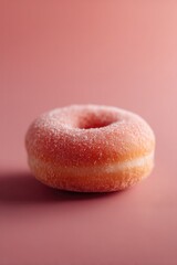 Wall Mural - minimalistic image of single donut on smooth solid color background