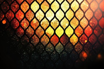 Wall Mural - Colorful abstract stained glass pattern with intricate textures