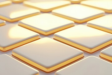Wall Mural - glossy square tiles with soft light reflection on smooth surface