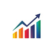 © BagazLK - Colorful bar graph with upward trending arrow symbolizing business success and financial growth.