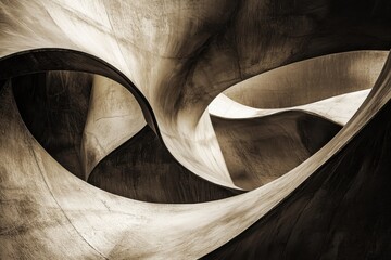 Wall Mural - Intricate Curved Shapes and Textures in Modern Architectural Design