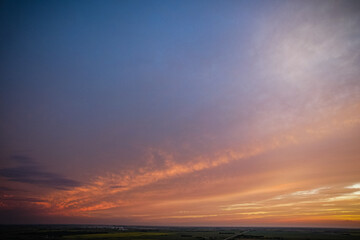 Wall Mural - beautiful sunset with a blue sky and a few clouds