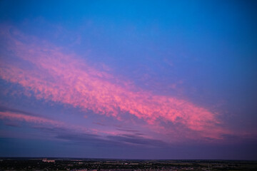 Wall Mural - beautiful blue sky with pink clouds
