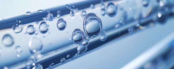 Leinwandbilder - Abstract background created by air bubbles trapped in glass tubes filled with water