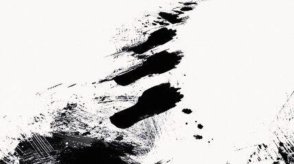 Aufkleber - Abstract artistic shape formed by black paint splattering on a white background