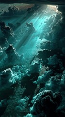 Wall Mural - Ethereal Sunlight through Clouds