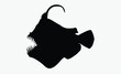 © SilhouetteForge - Anglerfish silhouette, silhouette of Anglerfish filled with space and sci-fi element in rough drawing