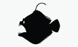 © SilhouetteForge - Anglerfish silhouette, silhouette of Anglerfish filled with space and sci-fi element in rough drawing