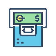 Poster - ATM Banking Machine Icon Representing Financial Transactions