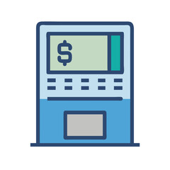 Poster - ATM Banking Machine Icon Representing Financial Transactions