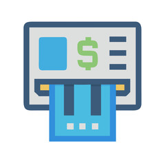 Poster - ATM Banking Machine Icon Representing Financial Transactions
