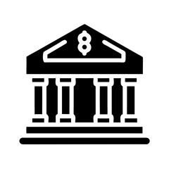 Poster - Bank Building Institution Icon Representing Financial Services and Banking