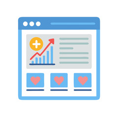 Poster - Blog Page with Engagement Stats Icon Representing Website Analytics and Interaction