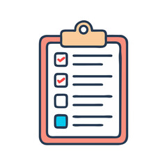 Fototapete - Clipboard with Checklist Icon Representing Task Completion or To-Do Management