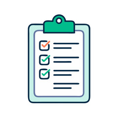 Fototapete - Clipboard with Checklist Icon Representing Task Completion or To-Do Management