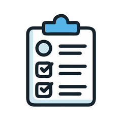 Fototapete - Clipboard with Checklist Icon Representing Task Completion or To-Do Management