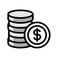 Poster - Coins Stack with Dollar Icon Representing Wealth, Savings, or Financial Growth