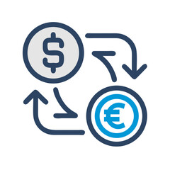 Poster - Currency Exchange Icon Representing Foreign Money Conversion or International Finance
