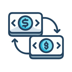Poster - Currency Exchange Icon Representing Foreign Money Conversion or International Finance