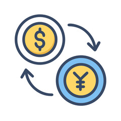 Poster - Currency Exchange Circle Icon Representing Global Money Transfer or Forex Conversion