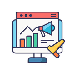 Poster - Data Marketing Icon Representing Campaign Performance and Strategic Insights