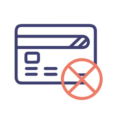 Poster - Declined Credit Card Icon Representing Payment Failure or Transaction Rejection