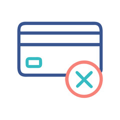 Poster - Declined Credit Card Icon Representing Payment Failure or Transaction Rejection