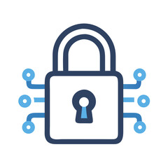 Leinwandbilder - Digital Padlock for Security Icon Representing Online Protection or Data Privacy