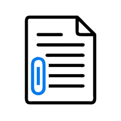 Fototapete - Document Sheet with Paperclip Icon Representing Attached Files and Organization
