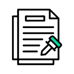 Fototapete - Document with Pushpin Icon Representing Important Files and Task Reminders
