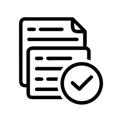 Fototapete - File Stack with Checkmark Icon Representing Organized Documents and Completed Tasks