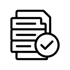 Fototapete - File Stack with Checkmark Icon Representing Organized Documents and Completed Tasks