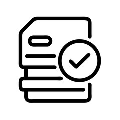 Fototapete - File Stack with Checkmark Icon Representing Organized Documents and Completed Tasks