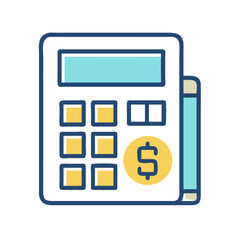 Fototapete - Financial Calculator Device Icon Representing Accounting and Financial Analysis