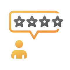 Aufkleber - Five-Star Customer Review Icon Representing High Rating and Customer Satisfaction