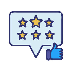 Aufkleber - Five-Star Customer Review Icon Representing High Rating and Customer Satisfaction