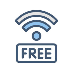 Poster - Free Wi-Fi Icon Representing Public Internet Access and Connectivity