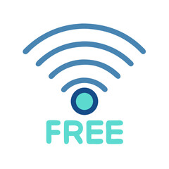 Poster - Free Wi-Fi Icon Representing Public Internet Access and Connectivity