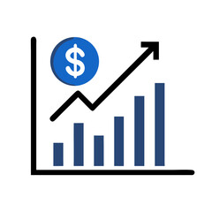 Fototapete - Growth Graph with Dollar Icon Representing Financial Growth and Investment