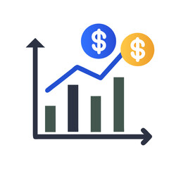 Fototapete - Growth Graph with Dollar Icon Representing Financial Growth and Investment