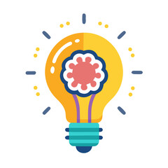 Aufkleber - Lightbulb with Chart Icon Representing Data-Driven Insights and Business Strategy