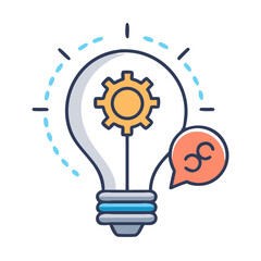 Aufkleber - Lightbulb with Chart Icon Representing Data-Driven Insights and Business Strategy