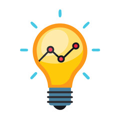 Aufkleber - Lightbulb with Chart Icon Representing Data-Driven Insights and Business Strategy