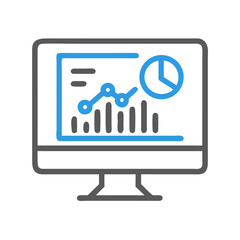 Leinwandbilder - Monitor with Analytics Icon Representing Data Insights and Performance Metrics
