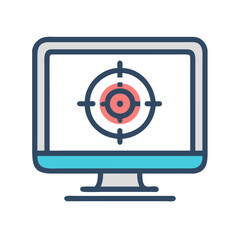 Leinwandbilder - Monitor with Target Icon Representing Precise Tracking and Performance Analysis