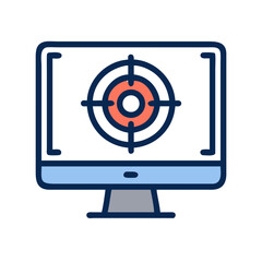Leinwandbilder - Monitor with Target Icon Representing Precise Tracking and Performance Analysis