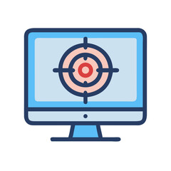 Leinwandbilder - Monitor with Target Icon Representing Precise Tracking and Performance Analysis